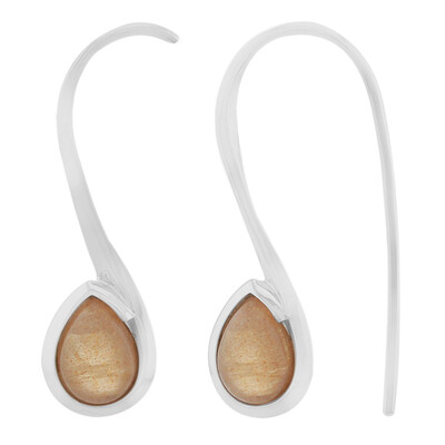 Boucles d'oreilles en argent et Pierre du Soleil (TPC)