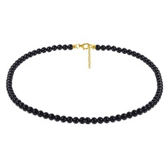 Collier en argent et Tourmaline noire