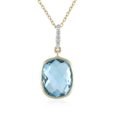Collier en or et Topaze bleu Suisse