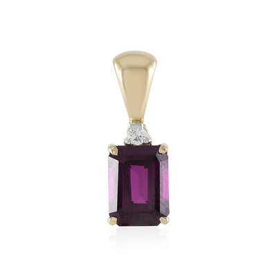 Pendentif en or et Grenat magenta