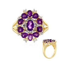 Bague en argent et Améthyste de Zambie
