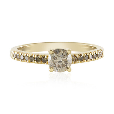 Bague en or et Diamant chocolat I3