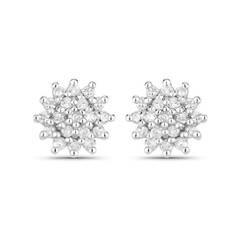 Boucles d'oreilles en argent et Diamant I3 (J)