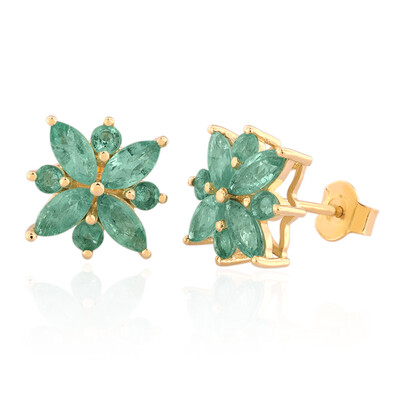Boucles d'oreilles en or et Emeraude de Colombie (de Melo)