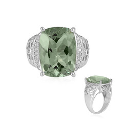 Bague en argent et Améthyste verte