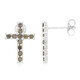 Boucles d'oreilles en argent et Diamant chocolat