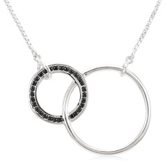 Collier en argent et Spinelle noir