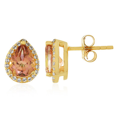 Boucles d'oreilles en argent et Topaze mystique couleur pêche