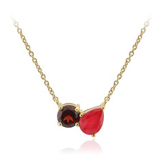 Collier en argent et Quartz rouge pastel