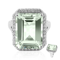 Bague en argent et Améthyste verte