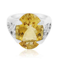 Bague en argent et Quartz champagne
