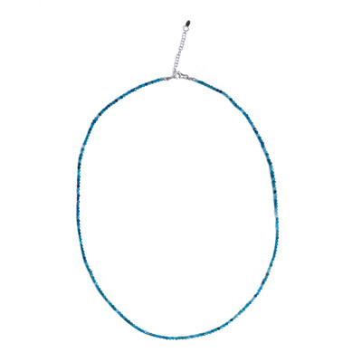 Collier en argent et Apatite bleu néon