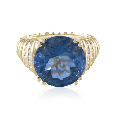 Bague en or et Fluorite à couleur changeante (de Melo)