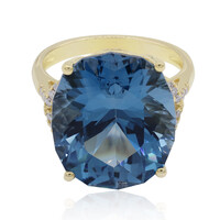 Bague en or et Topaze bleu de Londres