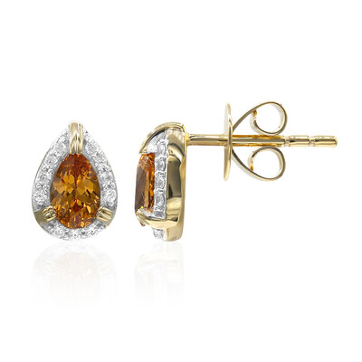 Boucles d'oreilles en or et Spessartine de Californie (Amanda Adkins)