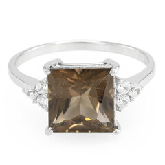Bague en argent et Quartz fumé