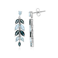 Boucles d'oreilles en argent et Topaze bleu de Londres