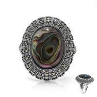 Bague en argent et Coquillage d'Abalone