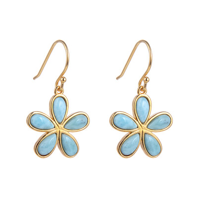 Boucles d'oreilles en argent et Larimar