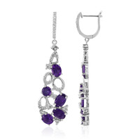 Boucles d'oreilles en argent et Améthyste de Zambie