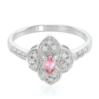 Bague en argent et Saphir Padparadscha