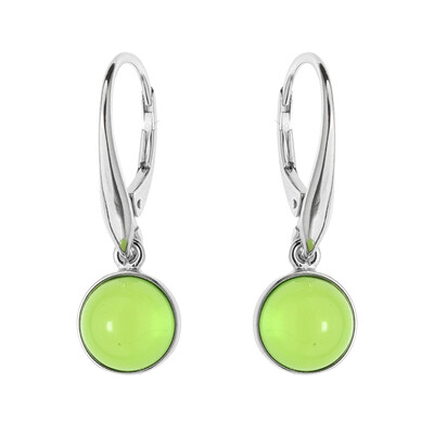 Boucles d'oreilles en argent et Ambre verte de Colombie (dagen)