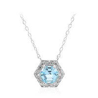 Collier en argent et Topaze bleu ciel