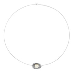 Collier ras du cou (Choker) en argent et Perle de culture d'eau douce