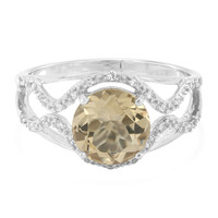 Bague en argent et Quartz champagne