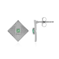 Boucles d'oreilles en argent et Emeraude d'Ethiopie