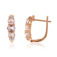 Boucles d'oreilles en or et Béryl rose non chauffé