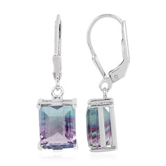 Boucles d'oreilles en argent et Fluorite multicolore