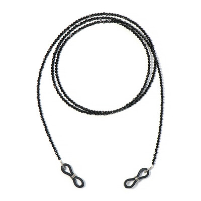 Chaîne de lunettes en argent et spinelle noir