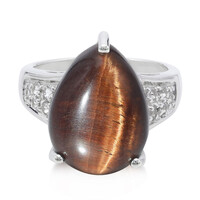 Bague en argent et Œil-de-tigre rouge