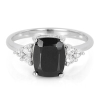 Bague en argent et Spinelle noir