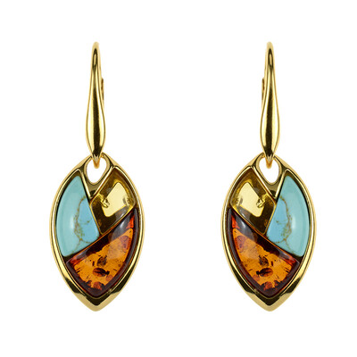 Boucles d'oreilles en argent et Ambre baltique (dagen)