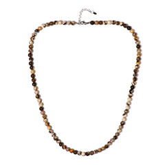 Collier en argent et Jaspe zèbre rouge