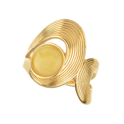Bague en argent et Ambre laiteux de la Baltique (dagen)