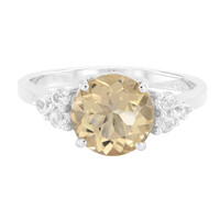 Bague en argent et Quartz champagne