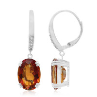 Boucles d'oreilles en argent et Quartz mystique rouge du soir