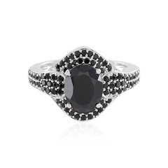 Bague en argent et Spinelle noir