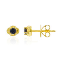 Boucles d'oreilles en or et Spinelle bleu
