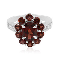 Bague en argent et Grenat du Mozambique