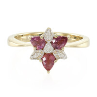 Bague en or et Saphir Padparadscha non chauffé