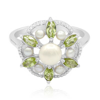 Bague en argent et Perle de culture d'eau douce (TPC)