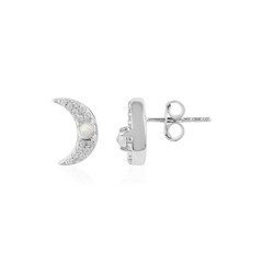 Boucles d'oreilles en argent et Pierre de Lune arc-en-ciel