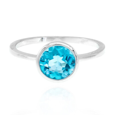 Bague en argent et Topaze bleu Suisse