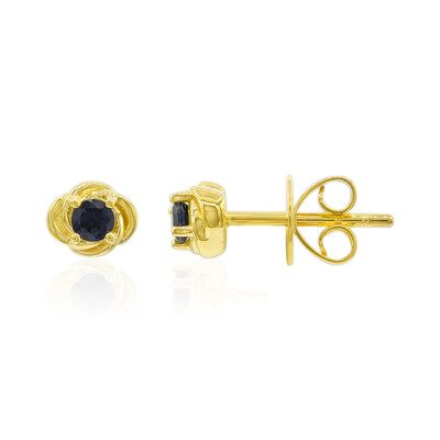 Boucles d'oreilles en or et Spinelle bleu