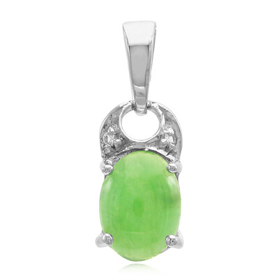 Pendentif en argent et Chrysoprase impériale