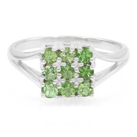 Bague en argent et Grenat vert menthe de Merelani
